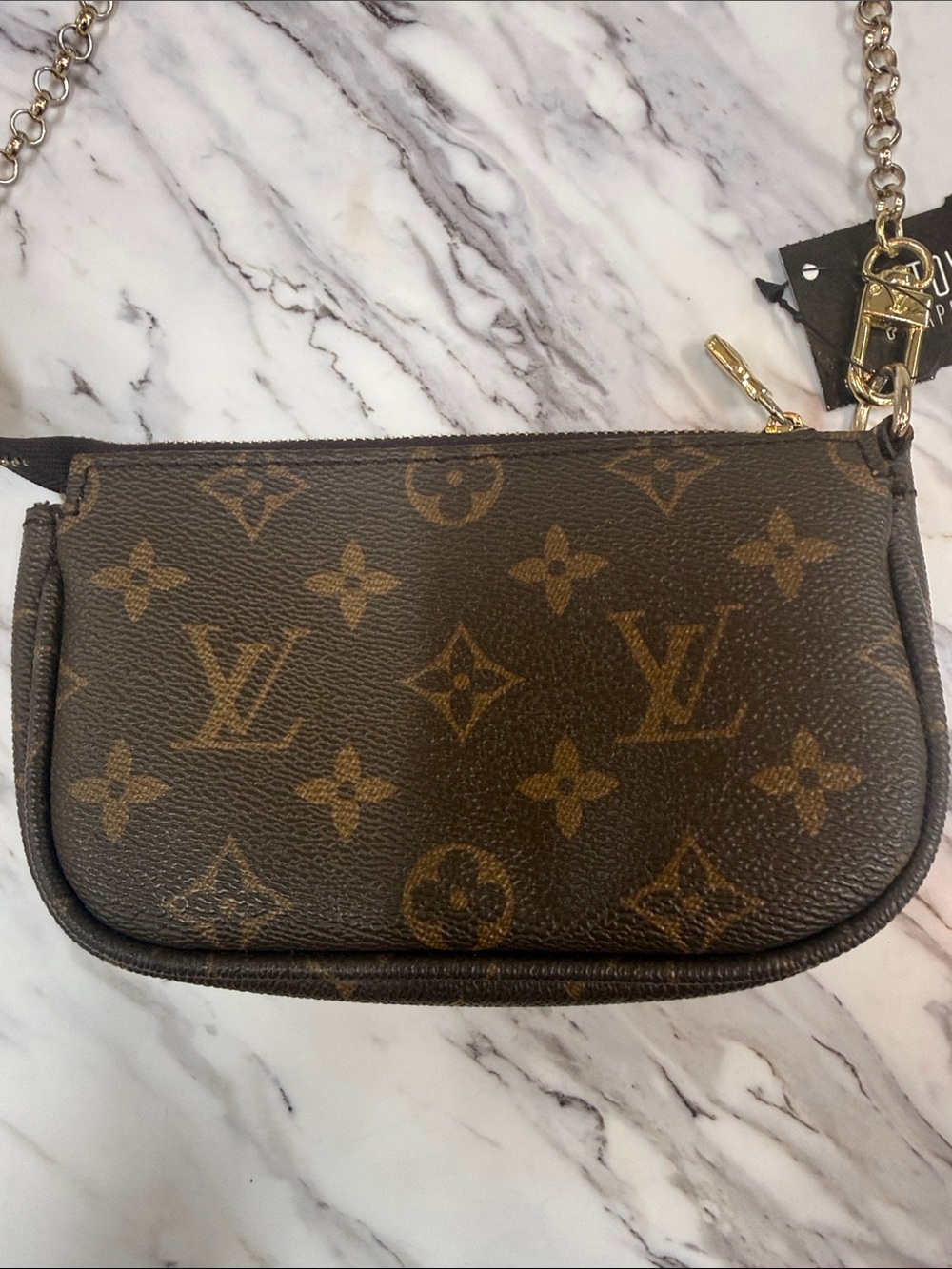 Louis Vuitton Brown Monogram Mini Chain Pochette - Picture 7 of 8